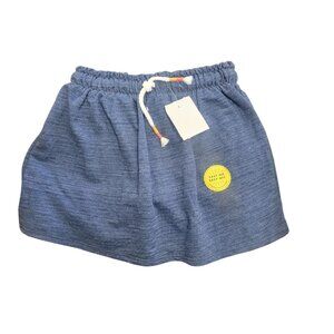 Girls Blue Heathered Elastic Waist Skirt With Built-In Shorts 5T